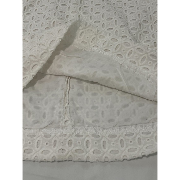 J.Crew Skirt Women’s 2 White Eyelet Cut Out Pencil Straight Zip Cotton 45712 - Picture 9 of 12
